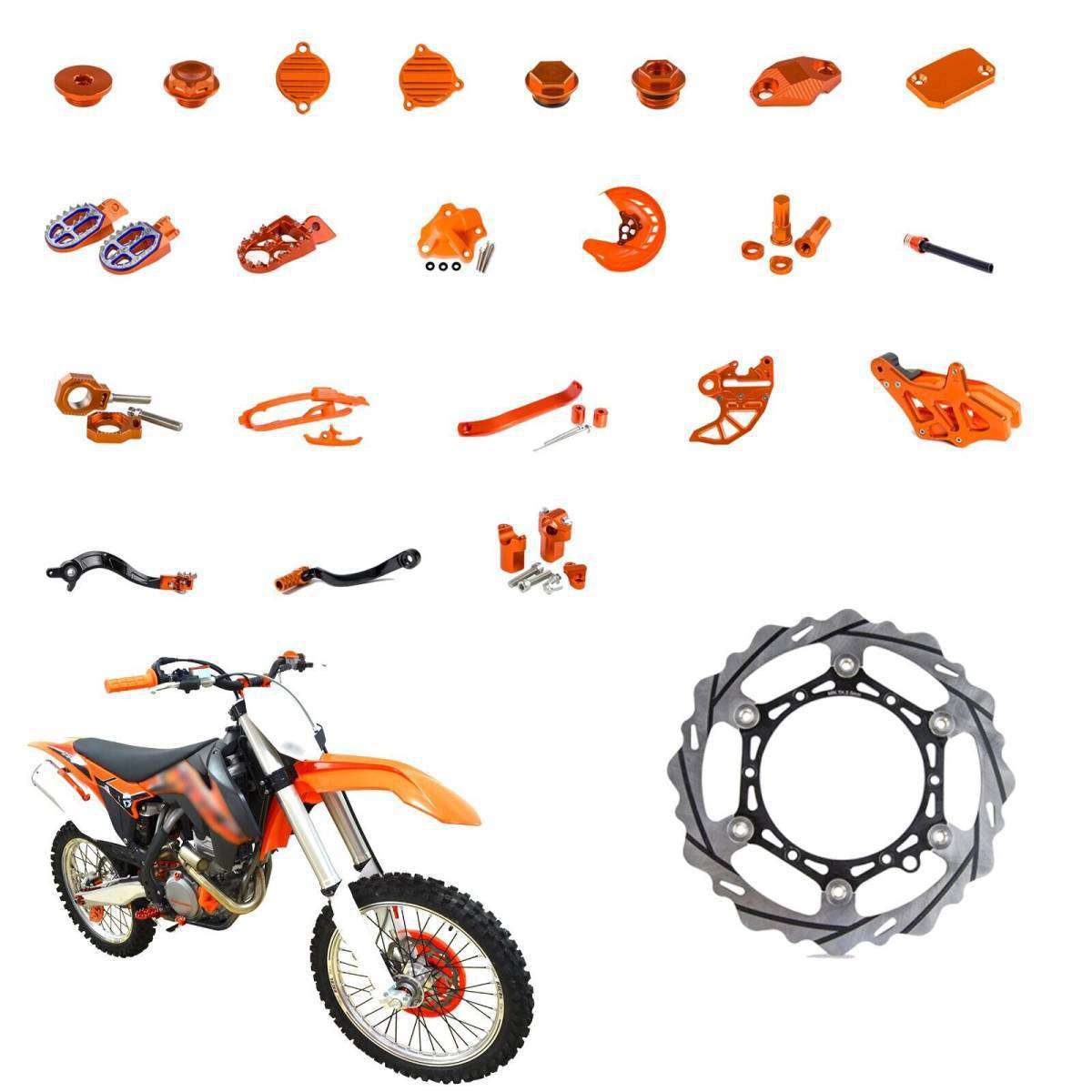 楽天四つ葉ショップKTM 250 XCFW SXF XCF EXCF six days 2014 2015 2016 モトクロス 高強度 交換用 部品 カバ− チェーン 部品フルセット 社外品