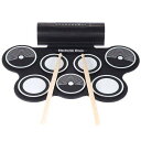 ☆高品質☆新品☆ 電子ドラム 7パッド 本体 スティック フットペダル シリコン USB midi ロールアップ バンド(2)