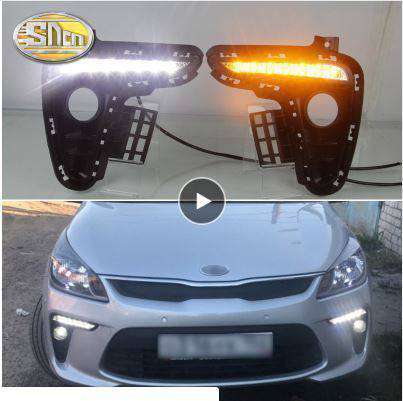 楽天四つ葉ショップKIAー Rio K2 2017 2018 黄色のターニング信号 スタイルリレー 防水 ABS 車 DRL 12 ボルト LED デイタイムランニングライト