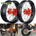3.5*17 5.0*17ー フロントリア MX Supermoto オレンジホイールリムハブ KTM SX MXC XC GS SXS EXC XCW EXC...