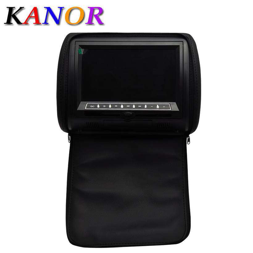 697　2ピース車ヘッドレストDVDプレーヤー黒グレーベージュ汎用デジタル画面ジッパー車モニターUSB FM..