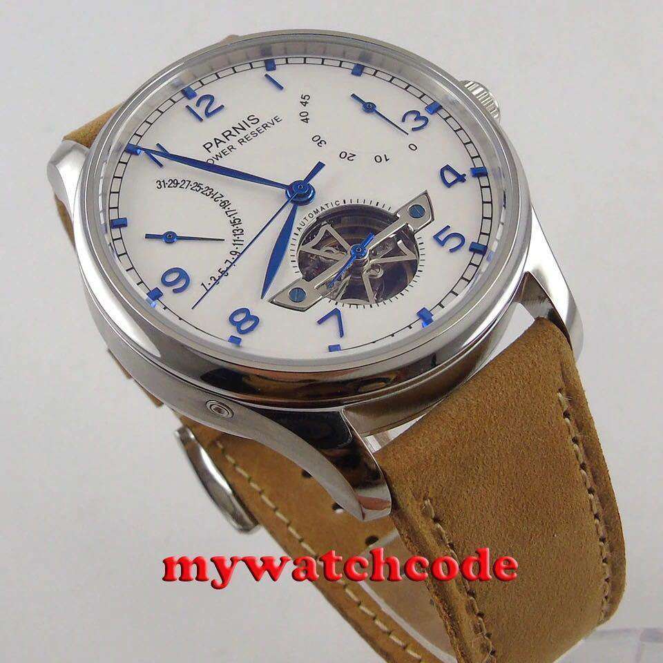 43ミリメートルパーニス白いダイヤルパワーリザーブ自動メンズ