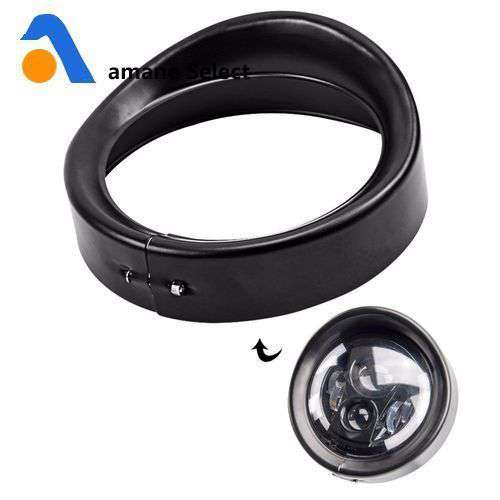 楽天四つ葉ショップ純正タイプ バイザースタイル ヘッドライトトリムリング セット 7/4.5インチ ツーリング ダイナ ソフテイル ハーレー