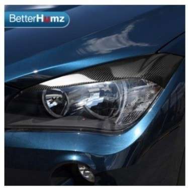 カーボンファイバーヘッドライト眉まぶた用bmw e84 x1アクセサリー2012 2013 2014フロント眉毛