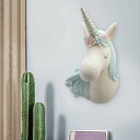 35CM Unicorn Head Wall デコ アニマル Art Sculpture Deer Statue Wall Hanger Resin Craft(3)