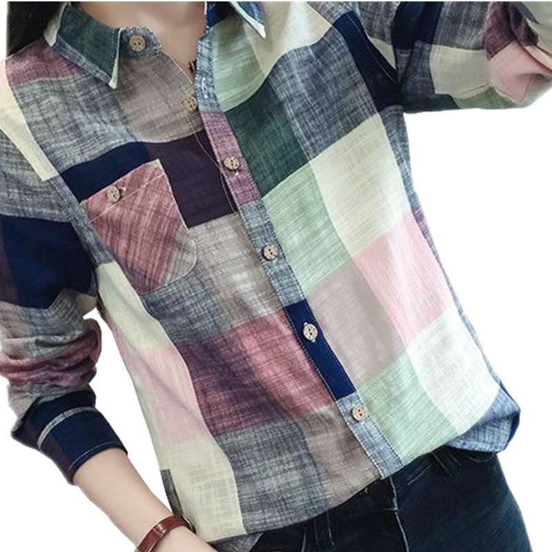 ͤեåפ㤨֤! 奢 Plaid  Blouses ʪ Vintage Linen åȥ Long ꡼ Blouse  ShirפβǤʤ5,710ߤˤʤޤ