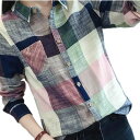 お得! カジュアル Plaid 女性 Blouses 着物 Vintage Linen コットン Long スリーブ Blouse 女性 Shir