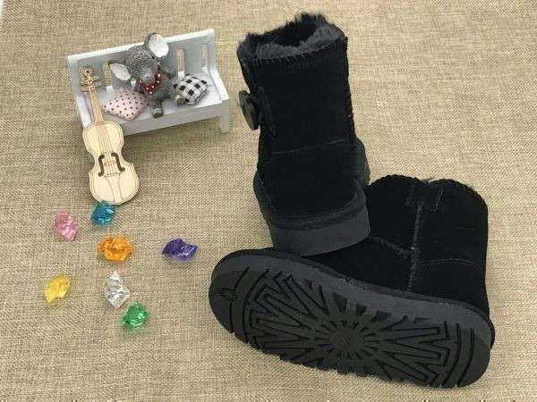 女の子男の子のブーツ冬暖かい足首キッズスノーブーツ子供暖かい靴_こげ茶_17cm