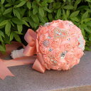 結婚式造花ウェディングブーケブライダルブーケローズウェディングブーケ_Coral