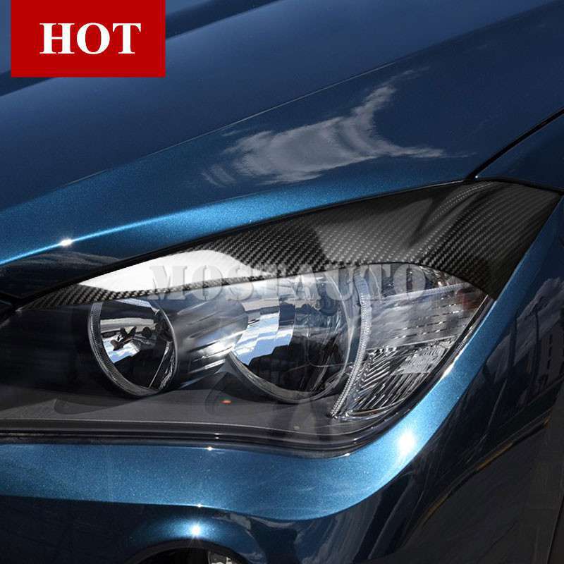 アイライン、ライトカバー カーボンファイバーヘッドライト眉まぶた用bmw e84 x1アクセサリー2012 2013..