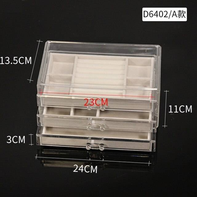 透明化粧オーガナイザー引き出しジュエリー収納ボックス防塵口紅 リングネックレスペンダント ホルダーディスプレイボックス 1