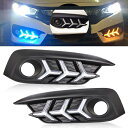 2個セット スタイリング 外装 カスタム ホンダシビック 2016 2017 2018 フロントバンパー DRL ウインカー ライト シビック MO(2)