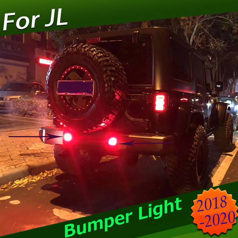 赤色 LED バンパーブレーク テールライト カスタム 高品質 ジープJLジープラングラー リアバンパー テ..