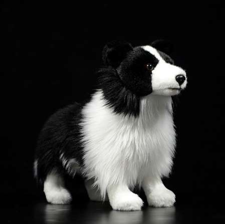 Dog - ぬいぐるみ 犬 ボーダーコリー リアル かわいい ソフト 子犬 人形 ドッグオブジェ いぬの置物 イヌのフィギュア 25cm 子供