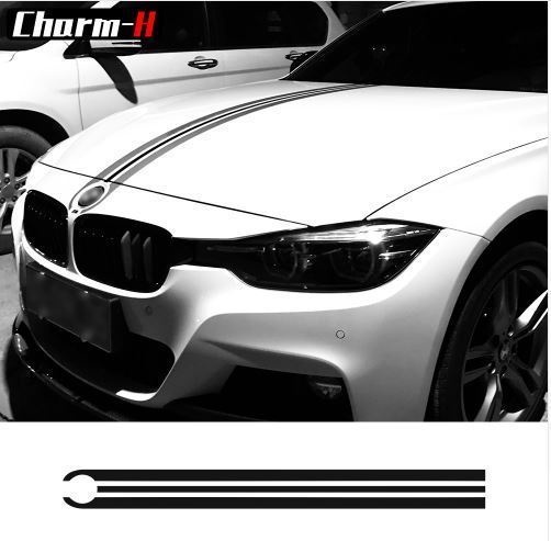 レーシングストライプラインデカール フードボンネットエンジンカバーステッカーbmw e46 e36 e90 f30 f31 f34 e39 e60 f10 f11 f07 g30