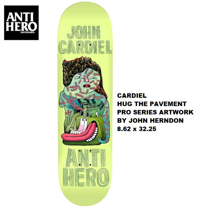 デッキテープ9インチ幅サービス スケボー ANTI HERO アンチヒーロー CARDIEL HUG THE PAVEMENT PRO SERIES ARTWORK BY JOHN HERNDON 8.62インチ