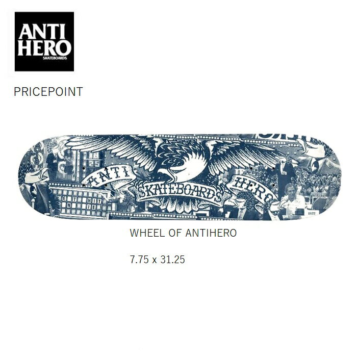 デッキテープ9インチ幅サービス スケボー ANTI HERO PRICEPOINT アンチヒーロー WHEEL OF ANTIHERO WHEEL OF ANTIHERO 7.75インチ