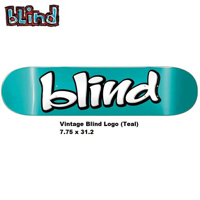 デッキテープ9インチ幅サービス スケボー BLIND ブラインド Vintage Blind Logo (Teal) 7.75インチ