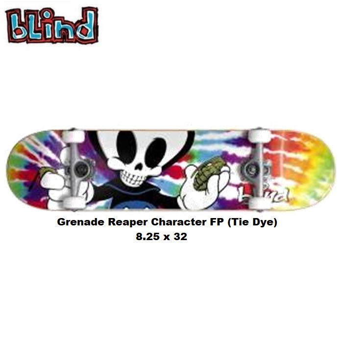 デッキテープ9インチ幅サービス スケボー BLIND COMPLETE ブラインド コンプリート Grenade Reaper Character FP (Tie Dye) コンプリート 8.25インチ