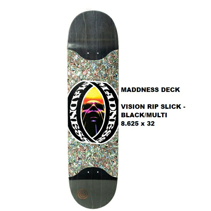 デッキテープ9インチ幅サービス スケボー MADDNESS マッドネス VISION RIP SLICK - BLACK/MULTI 8.625インチ