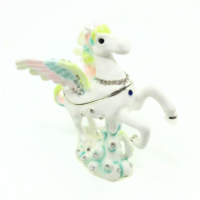 ペガサス 置物 小物入れ ミニ ジュエリーボックス 天馬 パステルカラー かわいい ...