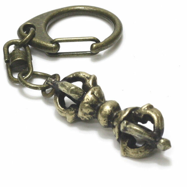 バジュラ 金剛杵 ドルジェ 五鈷杵 キーホルダー アクセサリー ヴァジュラ チベット 密教 法具 仏教 仏..