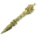 プルパ 金剛杵 独鈷杵 長さ約34cm 特大サイズ 馬頭観音 金剛杭 真鍮 ブルパ とっこしょ チベット 密教 法具 仏教 仏具 剣 置物(3)