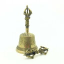 ガンター 金剛鈴 バジュラ 金剛杵 セット 高さ約13cm 直径約7cm 持鈴 じれい チベタンベル 五鈷鈴 五鈷杵 ドルジェ チベット 密教 法具 仏教 仏具...