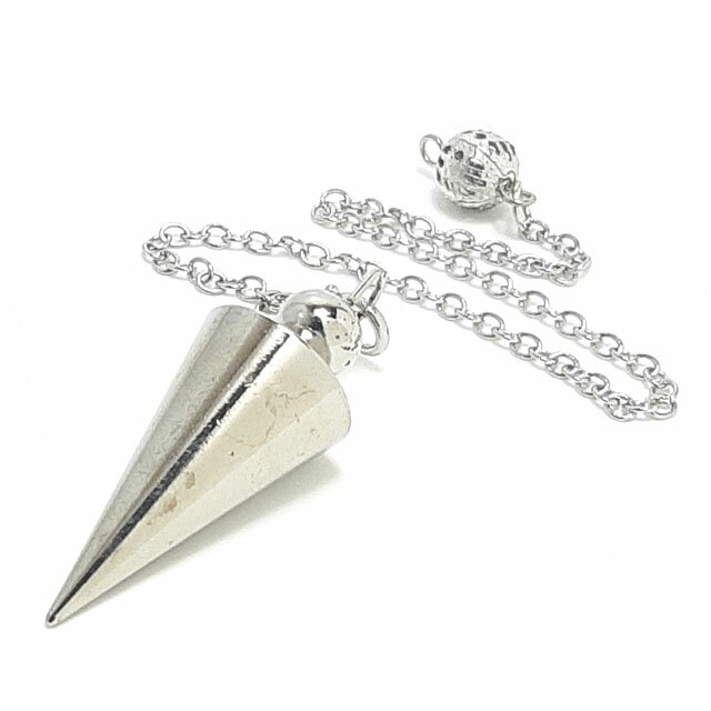 ペンデュラム ダウジング 金属 シルバー メタル コーン型 ペンジュラム 占い 道具 パワーストーン 銀色..