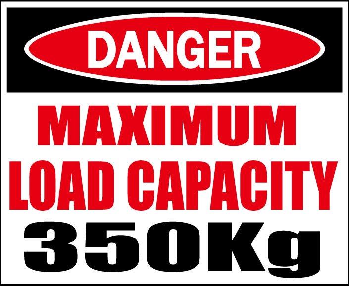 DANGER 最大積載量350kg★C/Dステッカー★シロウトモータース★4610MOTORS シール デカール DECAL STICKER 最大 積載 積載量 350 600 1000 KG