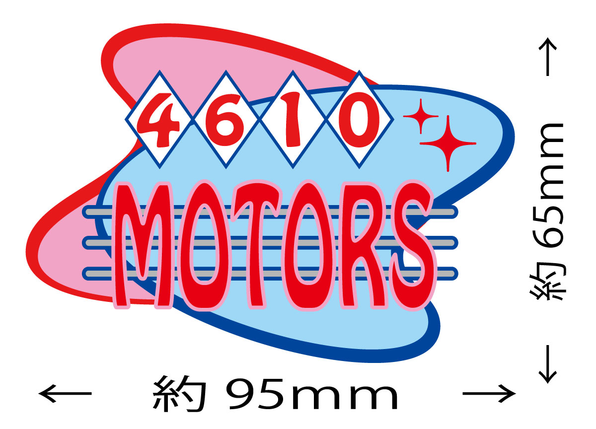 パレット4610MOTORSロゴブルーステッカー★シロウトモータース 50's 60's スタイル