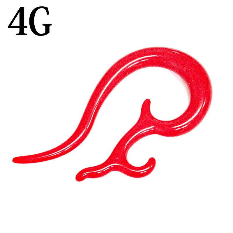 Rakuten - ボディピアス 4G アクリル クロウドラゴンシェイプ / 4ゲージ 樹脂 ロブ かっこいい 金属アレルギー対応 クロウ 赤 レッド 竜 龍 引っ掛ける 変形