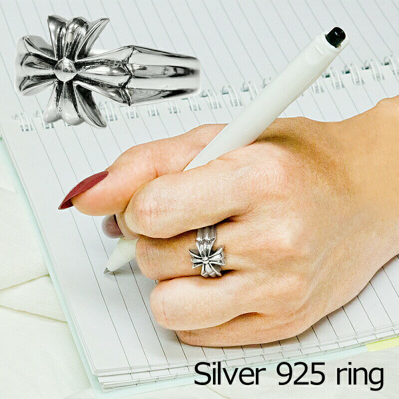 【アクセサリー】ビッグクロスデザインモチーフシルバーリング / silver シルバー925 シルバー 指輪 CZ かっこいい 石無し メンズ レディース オシャレ 十字架 デザイン