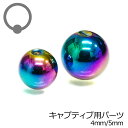 キャプティブ専用交換ボール 4mm 5mm / ボディピアス パーツ ステンレス レインボー CBR はめ込み リング型 キャッチ ディンプル PVD 金属アレ...