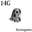 ボディピアス 14G ゴーストネジパーツ / 14ゲージ シルバー カスタム 交換用 キャッチ ステンレス スクリュー かわいい モチーフ おばけ サージカル お化け ハロウィン 金属アレルギー対応 かわいい