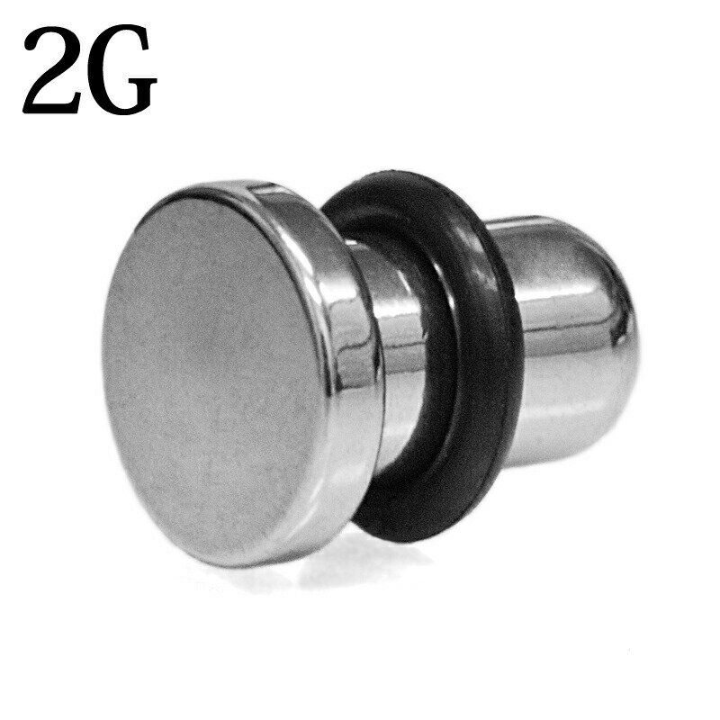 ボディピアス 2G フラットヘッドプラグ / 2ゲージ シルバー ステンレス 拡張 ラージホール ハイゲージ ロブ 軟骨ピアス ヘリックス シンプル 金属アレルギー対応 かっこいい