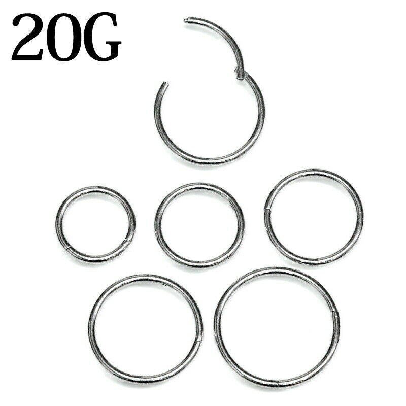 ボディピアス 20G ワンタッチ セグメントリング / ステンレス シンプル ボディーピアス 20ゲージ フー..