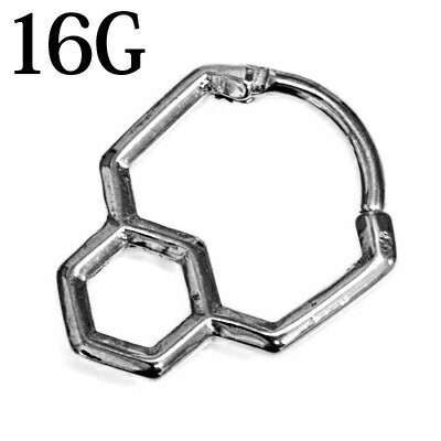 ボディピアス 16G デザインマルチワンタッチクリッカー / ステンレス シンプル デザイン 16ゲージ フー..