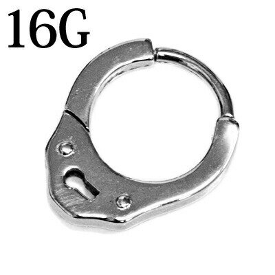 ボディピアス 16G 手錠ワンタッチクリッカー / ステンレス ボディーピアス 16ゲージ フープ ロブ リン..