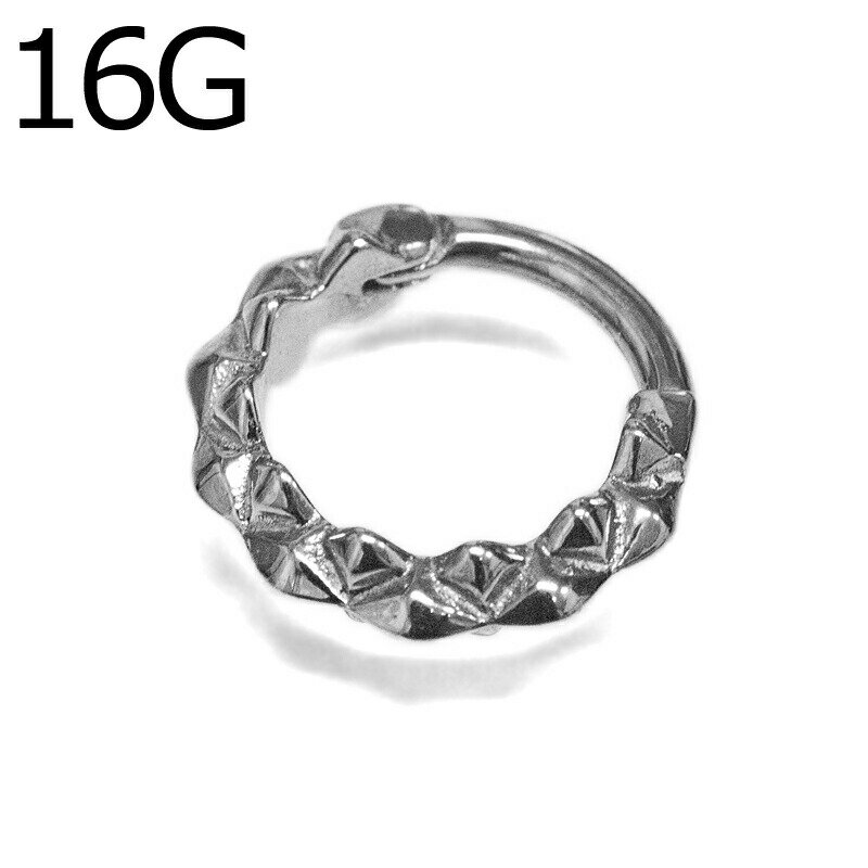 ボディピアス 16G オールステンレスデザインクリッカー / ステンレス シンプル デザイン 16ゲージ フー..