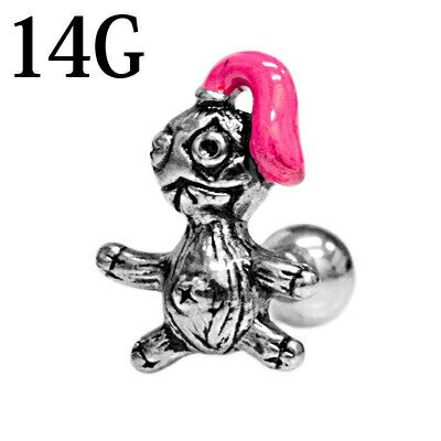 【宅配便送料無料】ボディピアス 14G ステンレス ドールバーベルB / 14ゲージ シルバー トラガス スト..