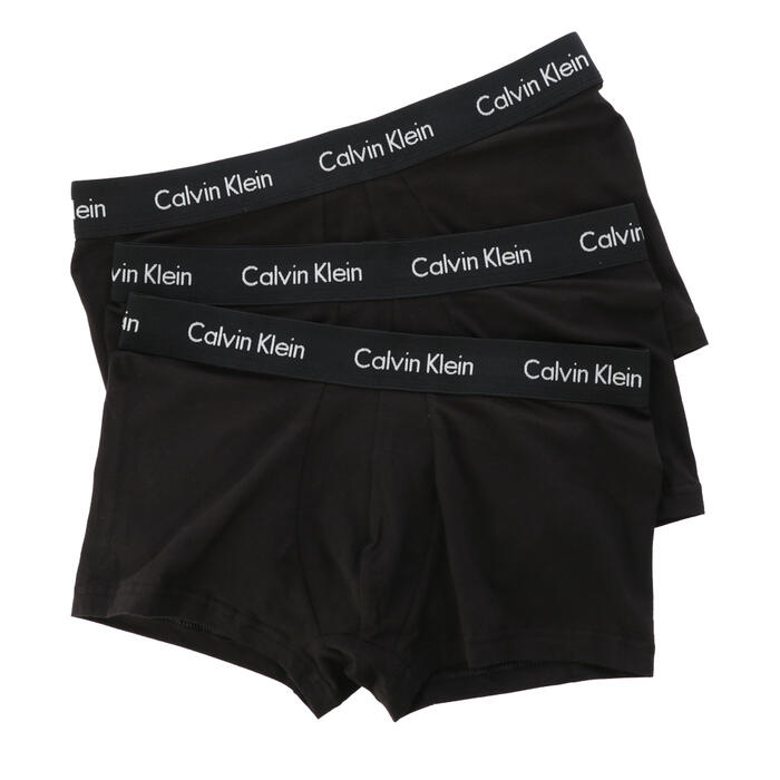 カルバンクライン ボクサーパンツ 3枚 Calvin Klein ブラック グレー ショートレッグボクサーブリーフ Mens Cotton Stretch Low Rise Trunks 3-packs 男性用 下着 コットン 3枚セット 3