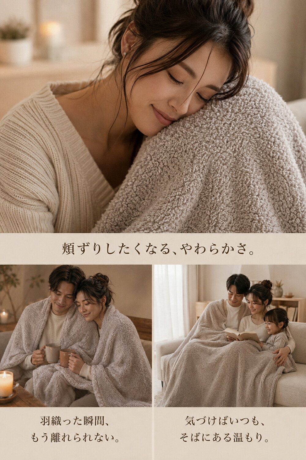 【ポイント10倍！】enne ブランケット 毛布 シングル ダブル 極厚 マイクロファイバー 洗える ブランケット あったか 冬用 厚手 ふわふわ モコモコ ギフト 4cal-10012403 BeautyHolister サンプル画像3