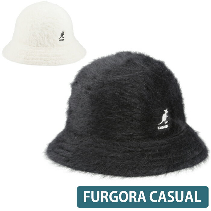 カンゴール ハット ファーゴラ カジュアル 帽子 バケットハット ファー ファーゴラ カジュアル ハット KANGOL Furgora casual フルゴラ 帽子 アンゴラ ハット レディース ブラック ホワイト 黒 白 アイボリー ウール カジュアル ワンポイント ロゴ ブランド 秋 冬 ふわふわ