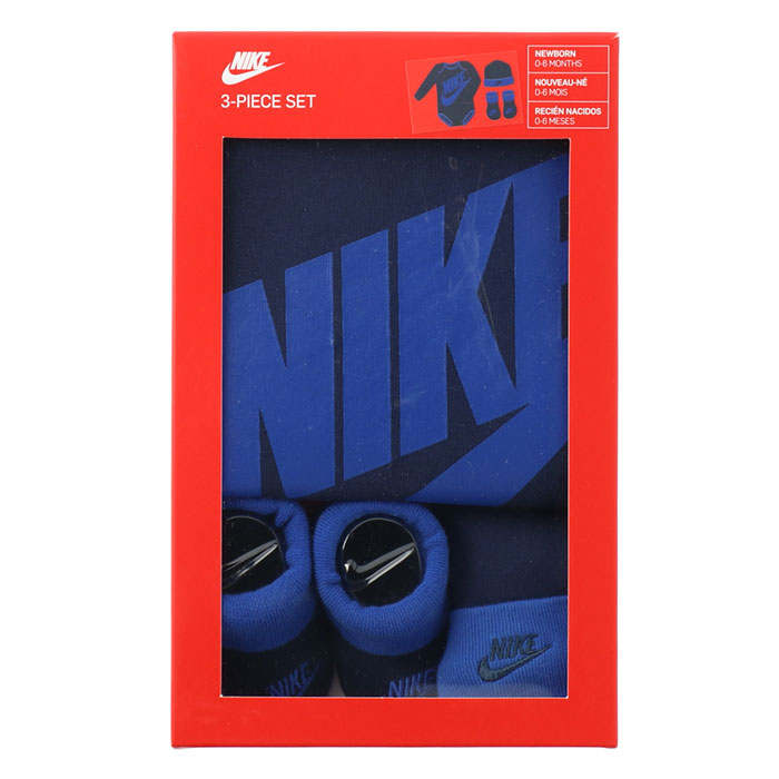 【クーポンで最大500円オフ】 ナイキ ベビー服 3点セット NIKE BABY BODYSUIT SET ベビー ロンパース ボディスーツ 肌着 靴下 帽子 スタイ ビブ 新生児 男の子 女の子 夏服 半袖 長袖 セットアップ セット