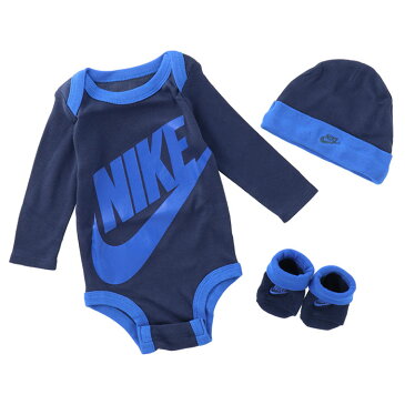 ナイキ ベビー服 3点セット NIKE BABY BODYSUIT SET ベビー ロンパース ボディスーツ 肌着 靴下 帽子 スタイ ビブ 新生児 男の子 女の子 夏服 半袖 長袖 セットアップ セット