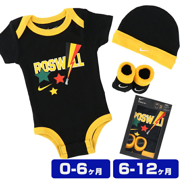 ナイキ ベビー服 3点セット NIKE BABY BODYSUIT SET ベビー ロンパース ボディスーツ 肌着 靴下 帽子 新生児 男の子 女の子 冬服 夏服 半袖 セットアップ セットのサムネイル
