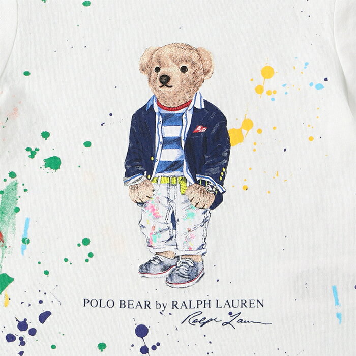 ラルフローレン ベア tシャツ ベビー 女の子 ガールズ 半袖 白 ラルフ ポロ コット...