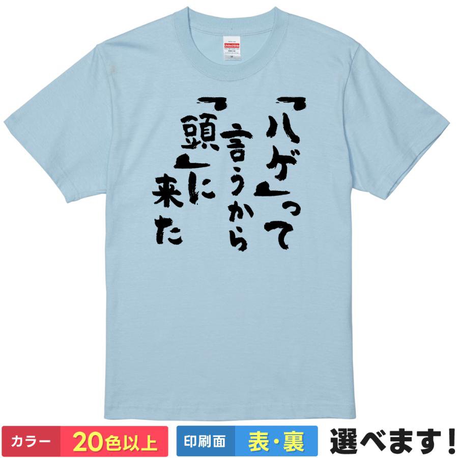 おもしろtシャツ ハゲ 薄毛 自虐 ネタ メンズ レディース 【 ハゲって言うから頭に来た 】 筆文字 漢字 ギャグ ダジャレ 父の日 敬老の日 還暦祝い 父親 お父さん おじいちゃん 笑顔 笑える ウケ狙い 春 夏 贈り物 プレゼント 綿100% 半袖