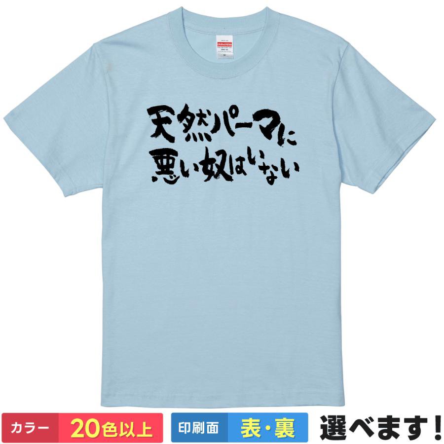 おもしろtシャツ メンズ レディース 半袖 Tシャツ 【 天然パーマに悪い奴はいない 】 面白 ネタtシャツ 綿100% 筆文字 漫画 アニメ 名言 セリフ 侍 天パ 天然パーマ くせ毛 縮毛 悩み 自虐 ギャグ ジョーク 雑貨 グッズ プレゼント 父の日